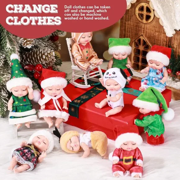 Hanaive 10 Pcs Inch Mini Baby Dolls Lifelike Realistic Baby